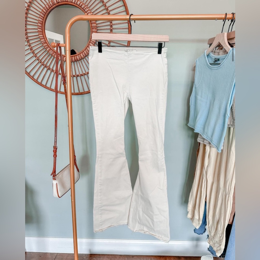 penny pull on flare jeans